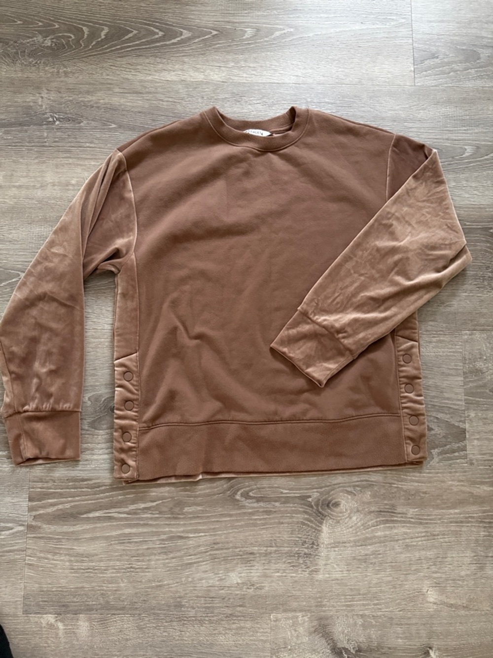 Athleta Velour Pullover with snap button on the sides
